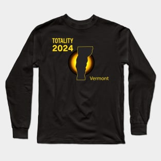 Total Solar Eclipse Vermont State 2024 Long Sleeve T-Shirt